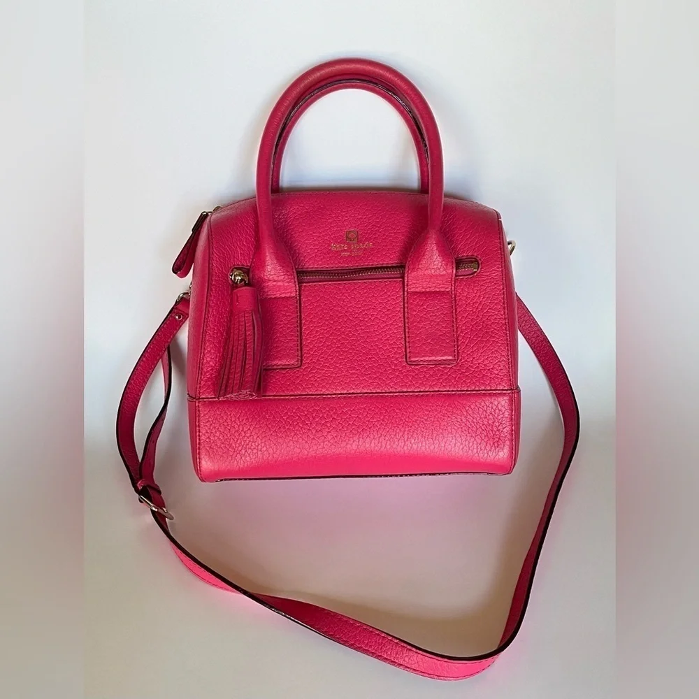 Kate Spade Bright Pink Top Handle Leather Satchel - Picture 4 of 11